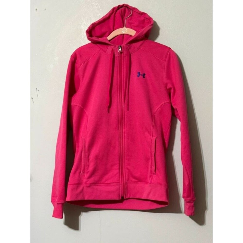 Under Armour Women’s Medium Pink Full Zip Hoodie Semi Fitted NWOT